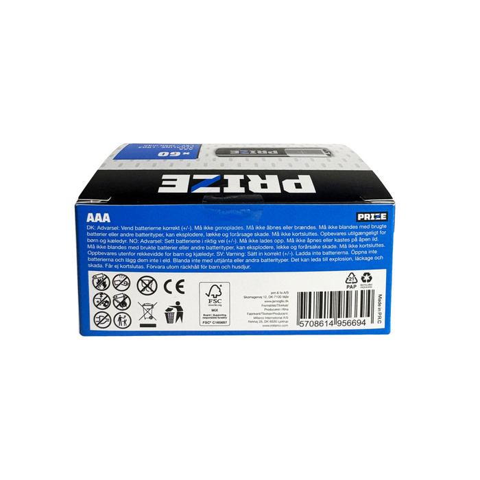 Batteri alkalisk AAA 60-pk. - PRIZE®